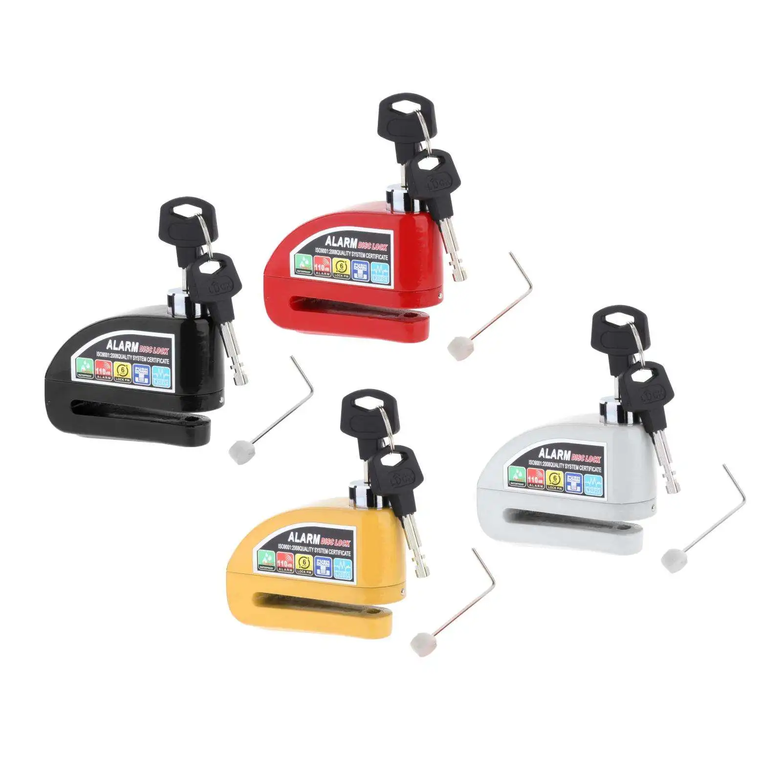 Motorcycle Disc Lock Heavy Duty Waterproof 6mm Pin Anti Theft Disk