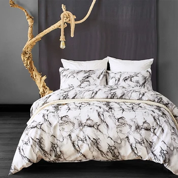 

New Geometric Stripe Marble Print Simple Bedding Duvet Cover Sets Twin Queen King Size Comforter Bedding Set Home Decoration