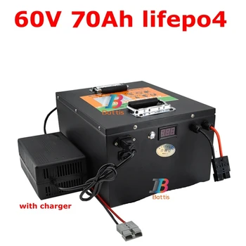 

Lithium 60V 70AH lifepo4 battery Rechargeable with BMS for scooter tricycle motorcycle vehicle bike Van + 10A Charger