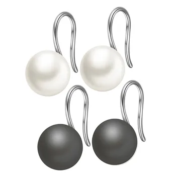 

2020 Hot-selling Titanium steel non-fading earrings Crystal from Swarovskis Black and white round ceramic earrings