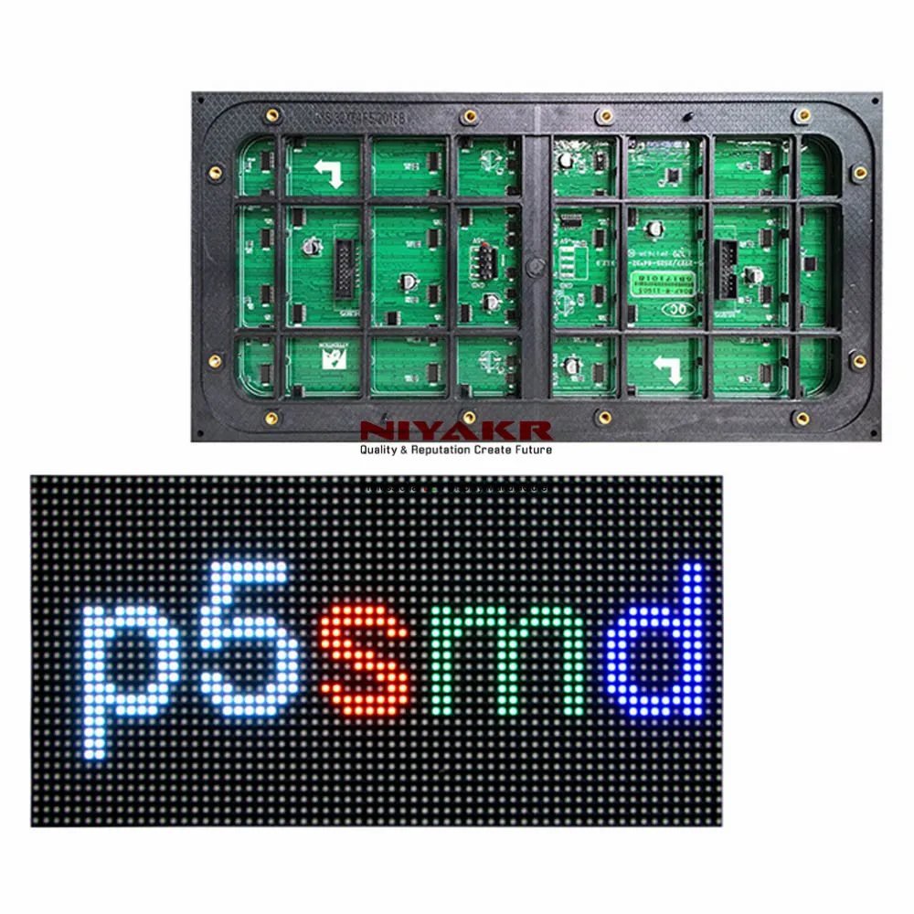 Открытый P5 SMD2727 1/8 сканирования пикселей 64x32 точек 320x160mm светодиодный модуль |
