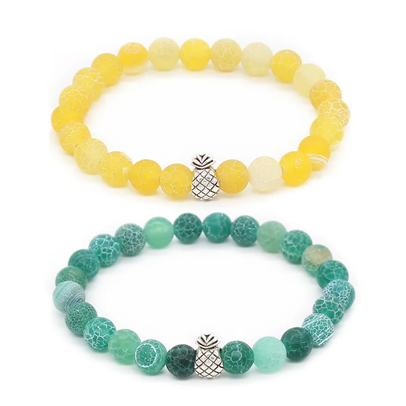 Браслеты с ананасовым шармом 8 мм из сплава для мужчин и женщин|bracelets for|charm braceletstone