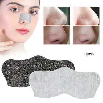

100pcs Bamboo Charcoal Acne Blackhead Removal Nose Mask Cleaning Peel-Off Nose Sticker Facial Care Tools