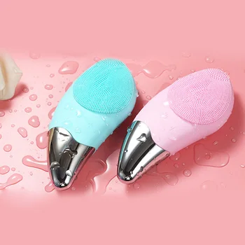 

USB Silicone Face Cleansing Device Rechargeable Electric Face Washer Importer Mini Waterproof Ultrasonic Pore Cleaner Massager