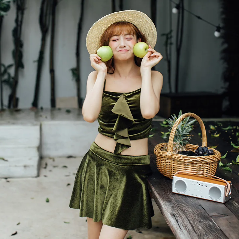 

Korean-style Sports Bathing Suit Women's Slimming Large Size Small Bust Gathering Swimwear Summer New Products-Sports Sun-resist