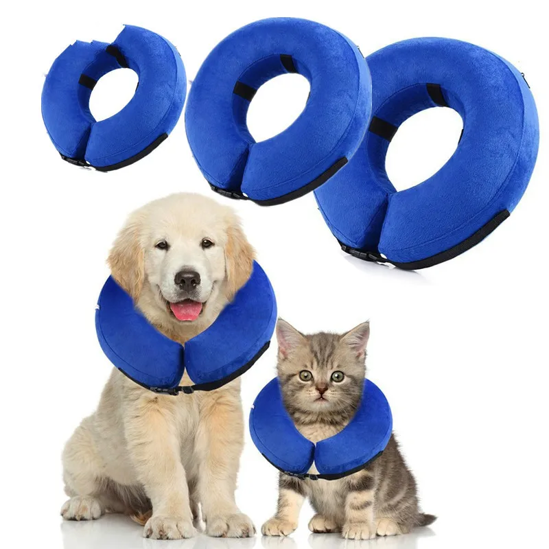 

4sizes inflatable dog and cat collar with anti-bite collar, puppy protective circle for small large care