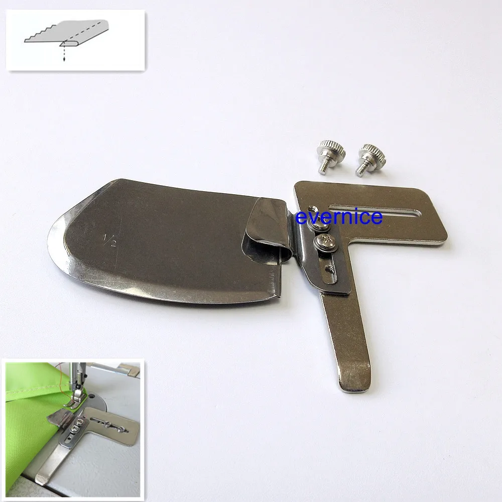 Single Down Turn Raw Edge Hemmer Attachment Folder For Juki Ddl555