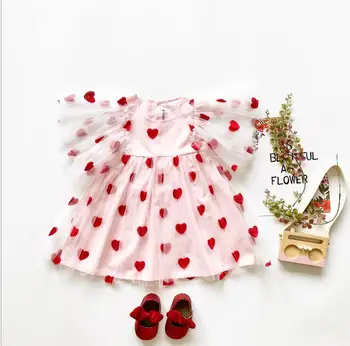 

Hot Baby Girls Sweet Love Pattern Dress, Princess Kids Cute Clothing 6 pieces/lot, Wholesale