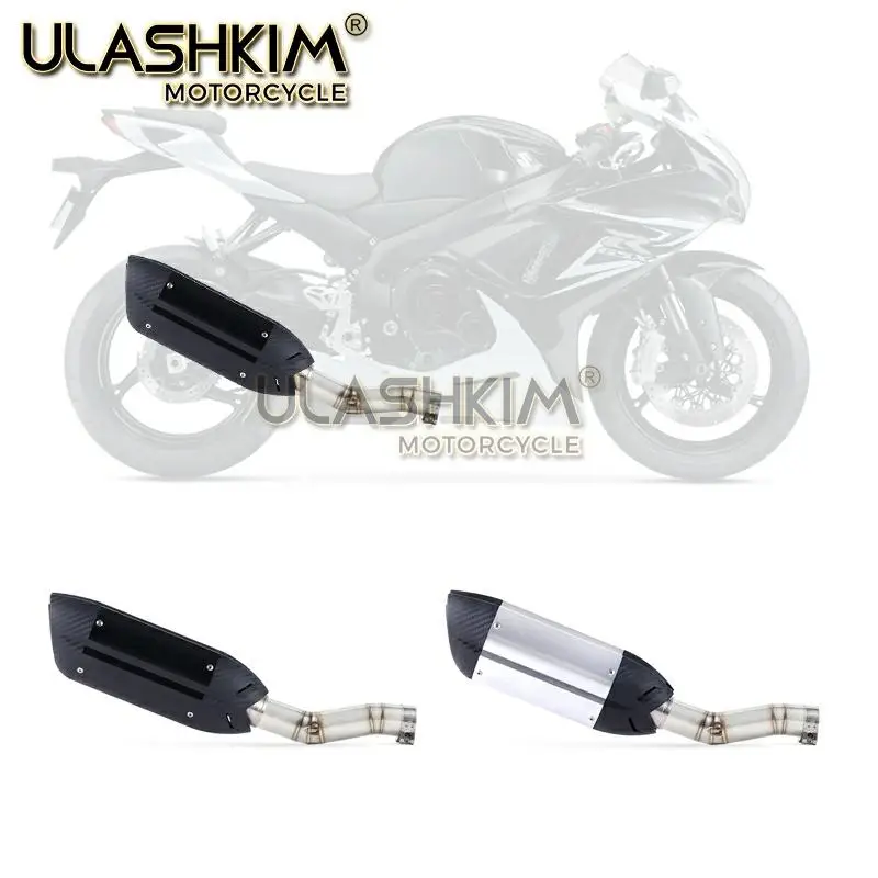 Мотоцикл полный выхлоп среднего звенья трубы слипоны для Suzuki GSXR600 Gsxr700 Gsxr750 k7 GSX R700 R750 R600 GSXR 600 700 750