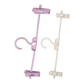 

10pcs Household Coat Hanger Clothes Clips Non-slip Plastic Pants Clip Traceless Pants Underwear Storage Hanger (Assorted Color)