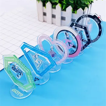 

1 Pcs Kpop Bangtan Boys Blackpink GOT 7 EXO Twice Logo Shape Standing Acrylic Table Decoration Stationery Set