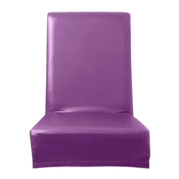 

Suitable Purple Removable Stretch Thin Chair Cover PU Leather Waterproof Banquet Hotel Wear-resistant Elastic Slipcovers