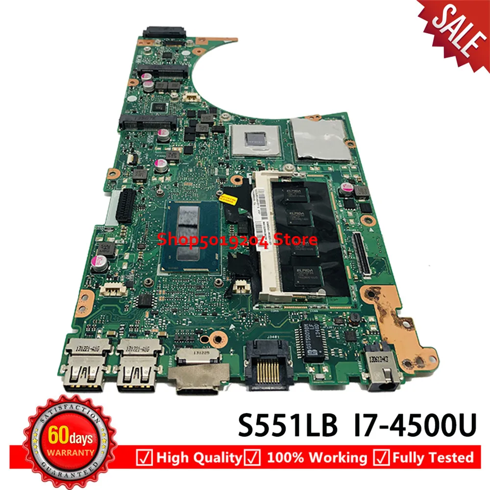 Материнская плата для ноутбука ASUS K551L K551LB K551LN S551L S551LB R553L S551LN материнская i7-4500U SR16Z