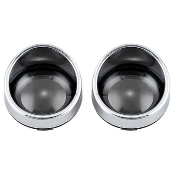 

1 Pair Bezel Visor Turn Signal Bezels Black Chrome Smoke Amber Lens Cover for Softail Sportster Touring Sportster V-R Motorcycle