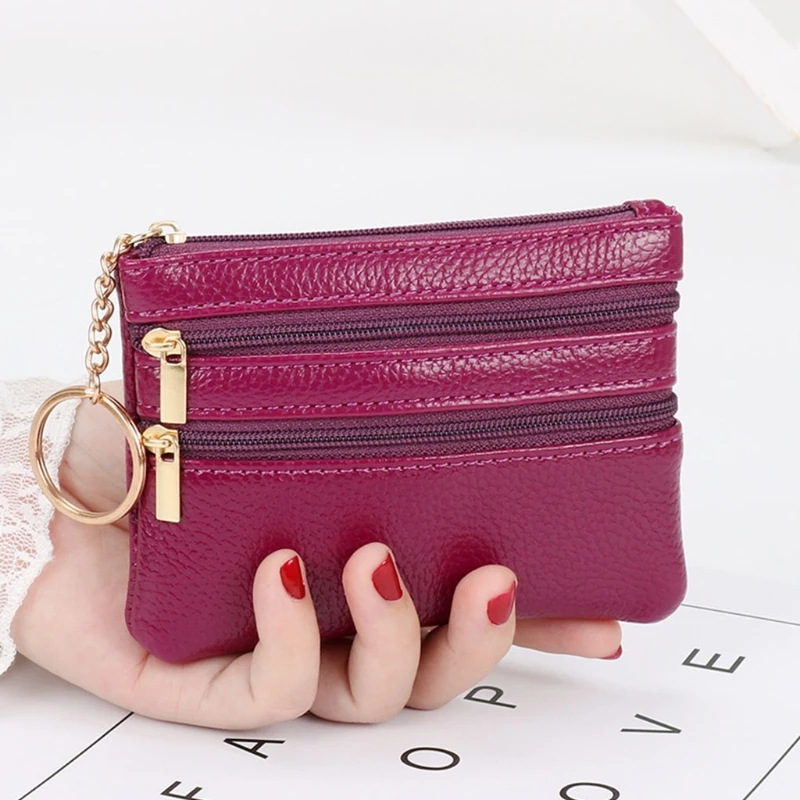 PU Leather Small Coin Purse Casual Wallet Coin Money Credit Card Key Holder Zipper Bag For Women Girl