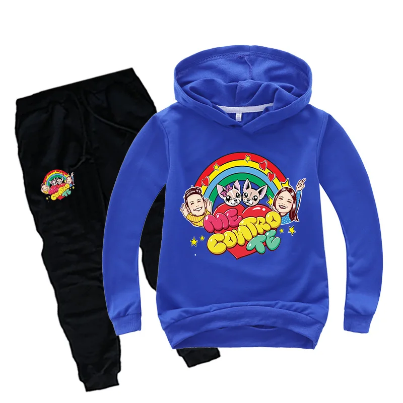 Комплекты одежды для маленьких девочек с героями мультфильмов «Me Contro Te» комплекты одежды для маленьких мальчиков толстовка для малышей детская одежда с капюшоном спортивные костюмы из 2 предметов - Цвет: Blue