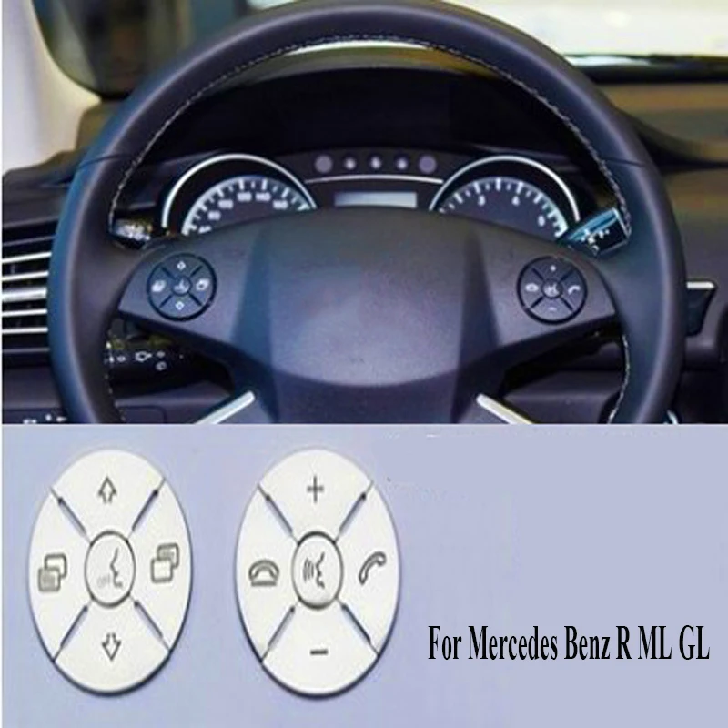 12 шт. автомобильный Стайлинг Рулевое колесо Кнопка Чехлы накладка наклейки для Mercedes Benz R ML GL CLS SLK серебро ABS