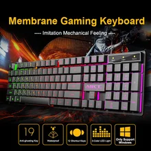 Gaming Keyboard USB Wired Keyboard LED Backlit 104 Keys Anti-Ghosting Mechanical Keyboard 19 Keys