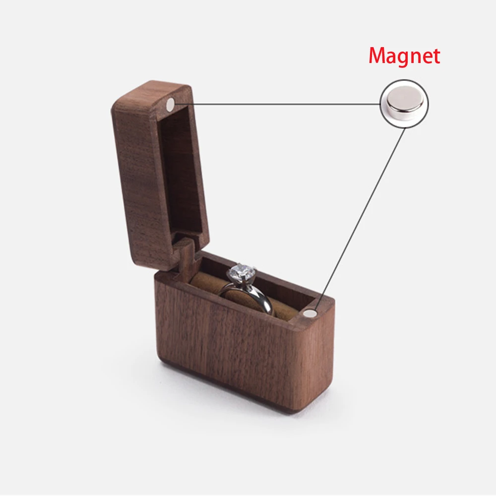 Wedding Valentines Engagement Wooden Ring Bearer Box, Handmade Rustic Wedding Ring Box Holder Custom Ring Box (3)