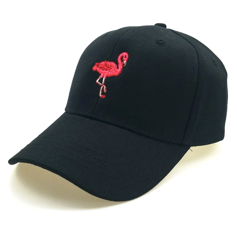 Новая мода унисекс Snapback Солнцезащитная шляпа Фламинго вышивка хлопок бейсболки для женщин и мужчин сплошной цвет папа шапки Casquette Homme