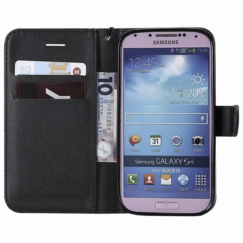 Чехол книжка для Samsung Galaxy S4 I9500 роскошный кожаный чехол подставка с магнитной