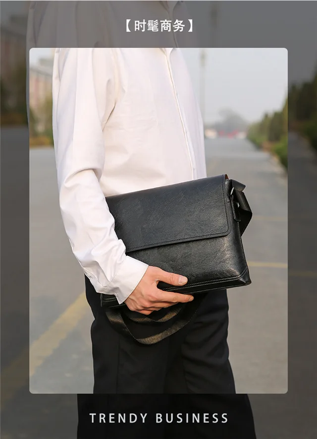 Мужская кожаная сумка деловой повседневный Pu наплечный диагональный крест сумка Многофункциональный цветной портфель