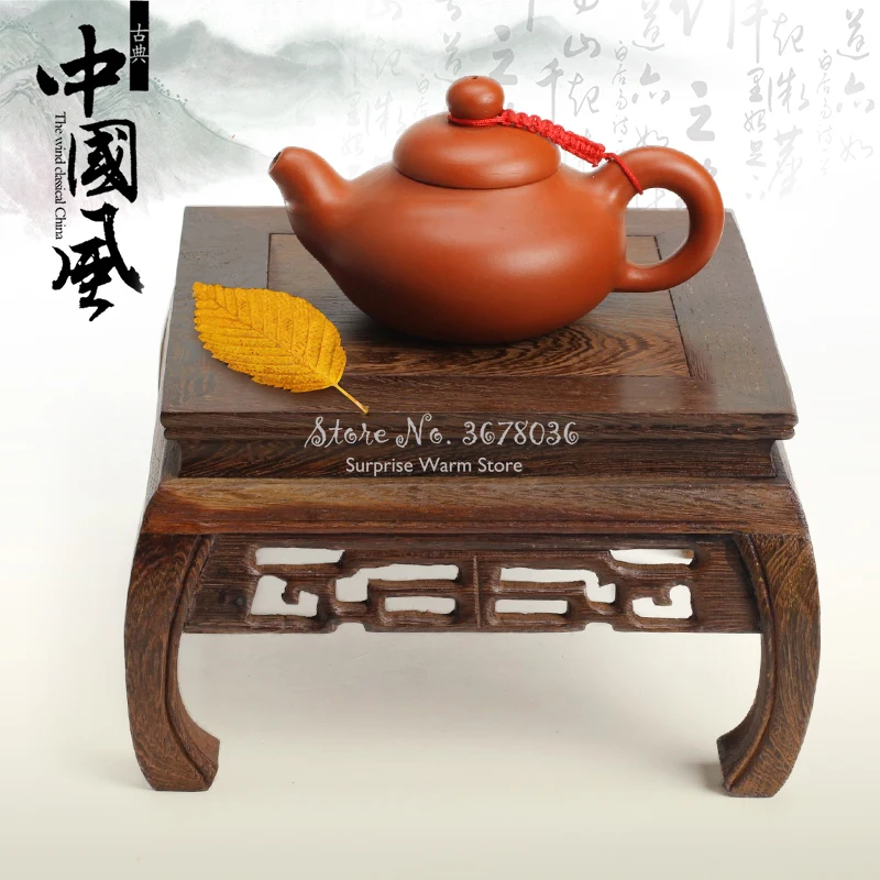  Solid Wood Tea Table Rosewood Carving Decoration Base Vase Buddha Kistler Display Rack Multi-use Re
