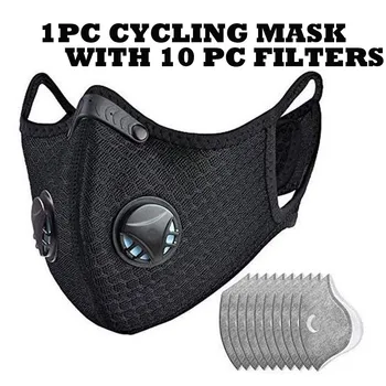 

In Stock 1PCDust 10 Filters Half Face Reusable Activated Carbon Dustproof Respirator mascarillas Mascara mondkapje camping maska