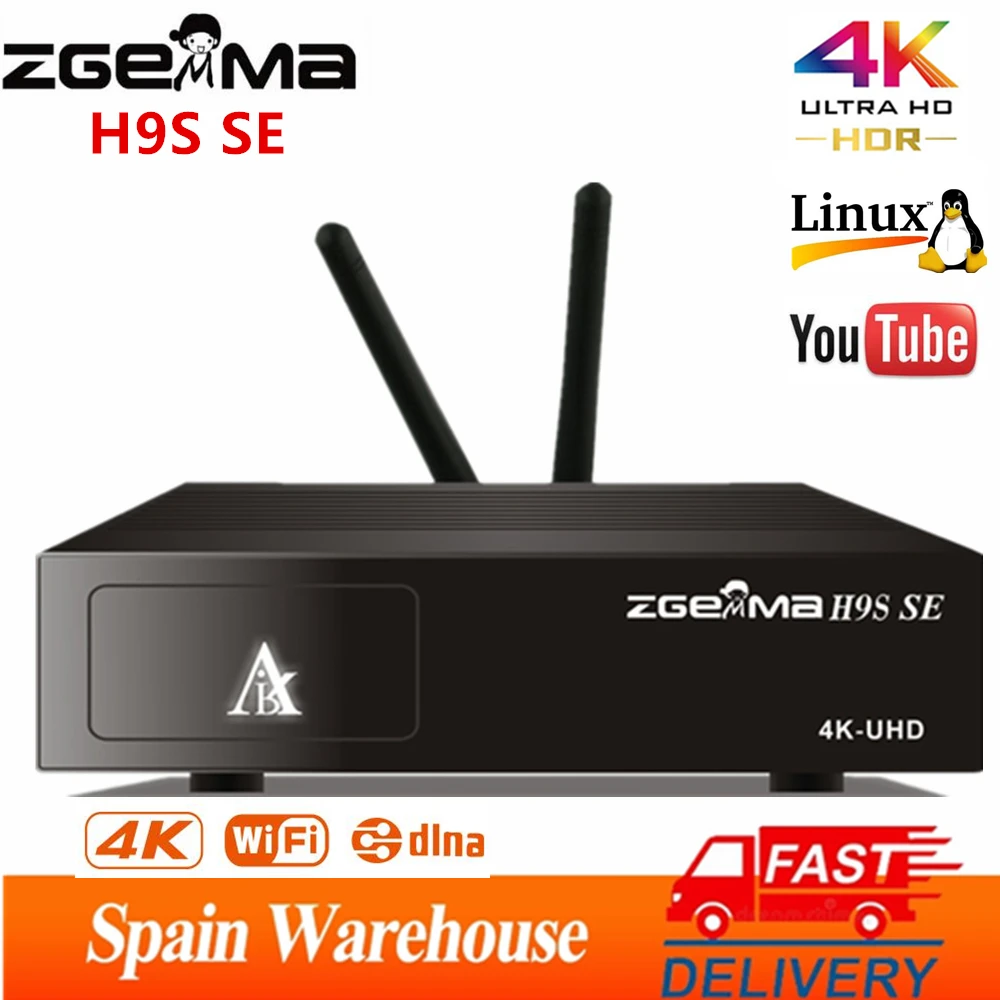 Super Sale ZGEMMA H9S SE 4K UHD Digital Satellite tv Deocder DVB-S2X multistream build-in wifi UPgrade H9S Satellite Receiver