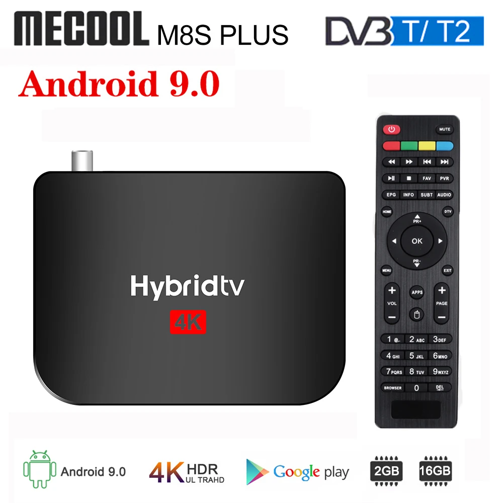 Комбинированная ТВ приставка Mecool M8S PLUS Android 9 0 гибридная с процессором Amlogic S905X2 2 ГБ