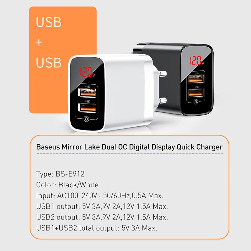 USB зарядное устройство Baseus 18 Вт Type C для iPhone 11 Pro Max Quick Charge 3 0 PD3.0 быстрое телефона с