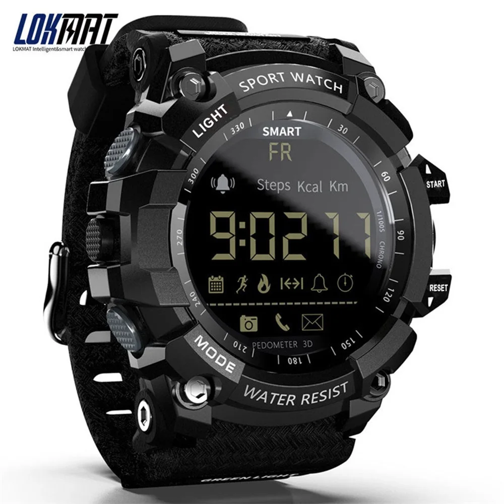 LOKMAT MK16 Bluetooth Смарт часы цифровые шагомер спортивные мужские фитнес трекер IP67