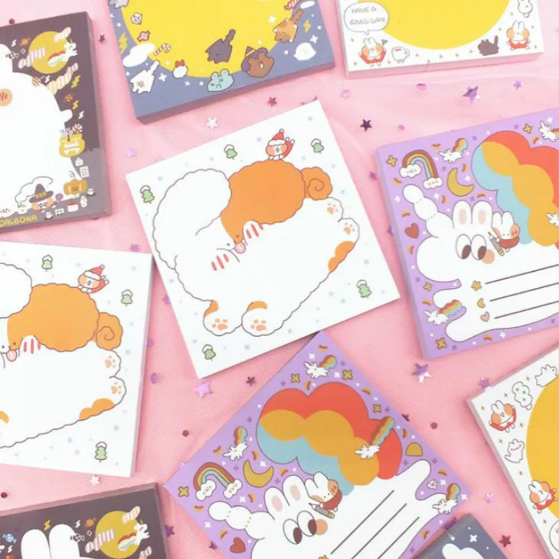 

1 Pcs Kawaii 80 Sheets Bread Rabbit Unicorn Memo Pads School Planner DIY Notepad Paper Sticky Notes Escolar Papelaria Stationery