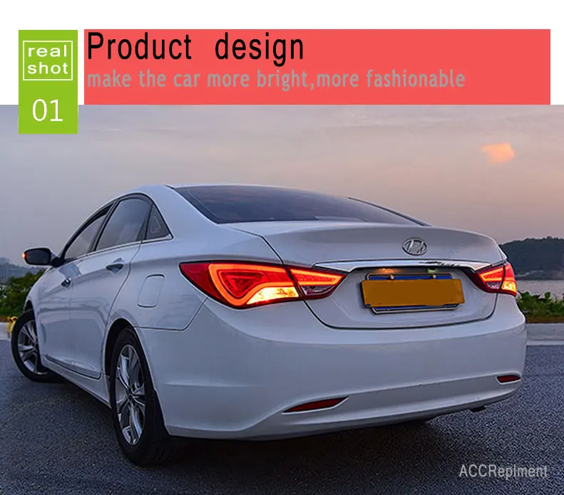 Автомобильный Стайлинг для hyundai Sonata 8 задние фонари 2011- для Sonata 8 светодиодный задний фонарь+ сигнал поворота+ тормоз+ обратный светодиодный свет