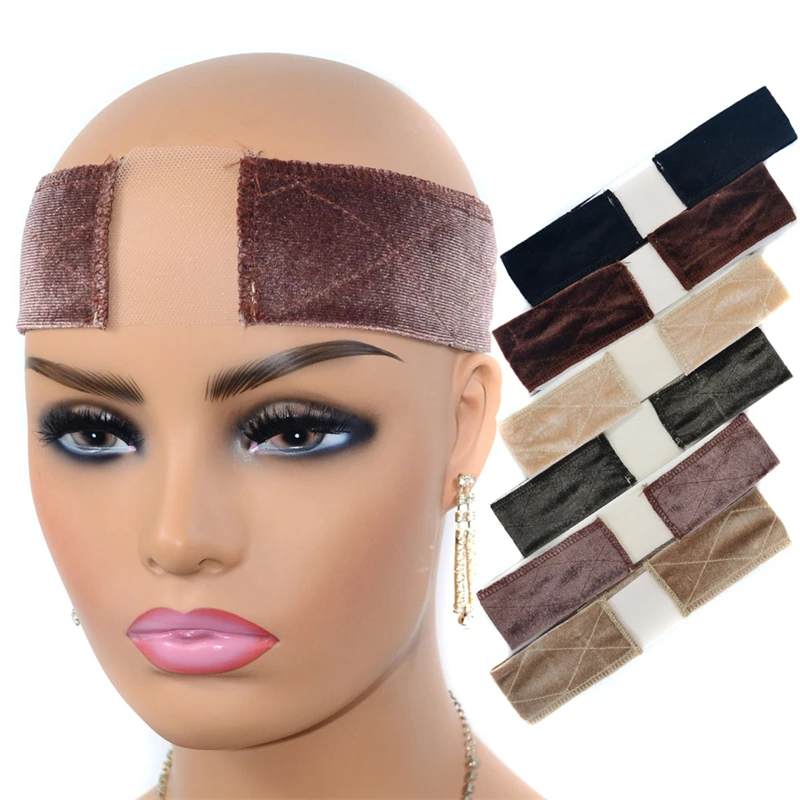 1Pcs Adjustable Soft Velvet Women Lace Wig Grips Headband Hair Scarf Band Non-Slip Grip | Шиньоны и парики