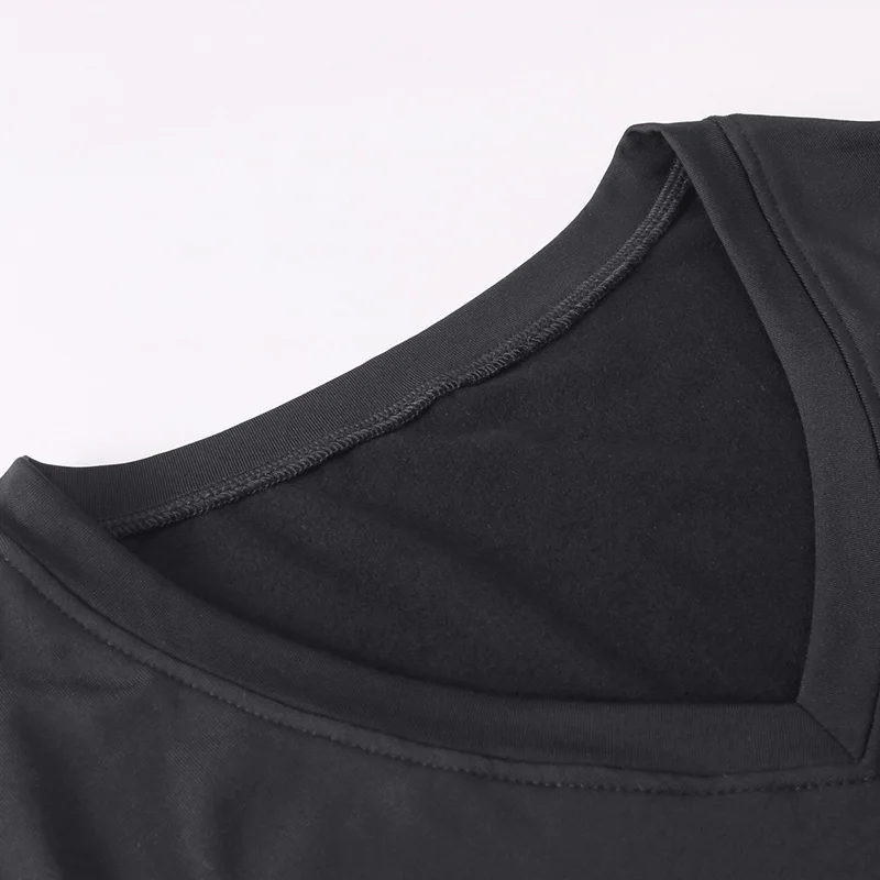 2020 Winter Thermal Fleece Long Sleeve Running T-Shirt Men Quick Dry Stretch V-Neck Gym Fitness Shirt Sportswear Top Tees Custom 3