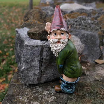 

Garden Gnome Resin Naughty Statue Garden Christmas Decoration Dress Up Resin Gnome Christmas Resin Gnome New Hogard