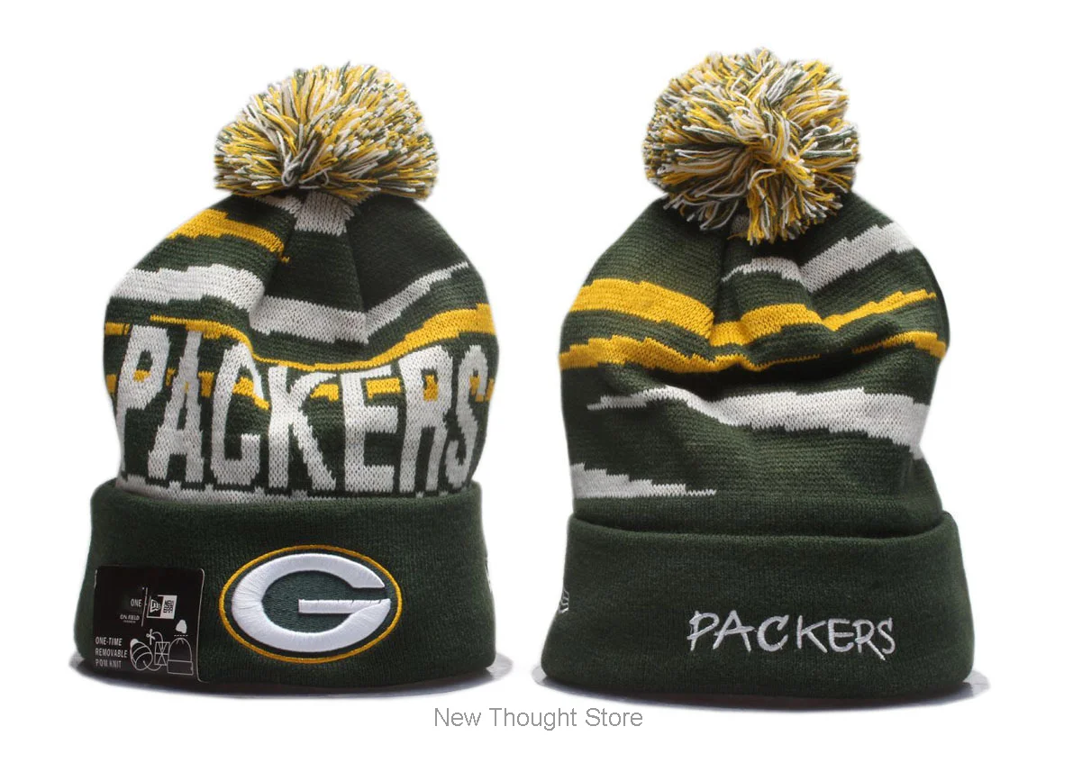 Embroidery Green Bay Knitted Hats Women 