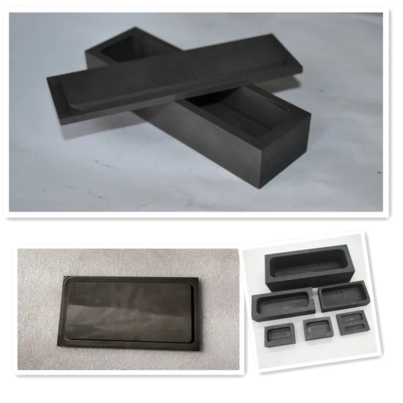 

Sqaure graphite Casting Ingot Bar Mold For Gold Silver Copper Melting Refining with lid