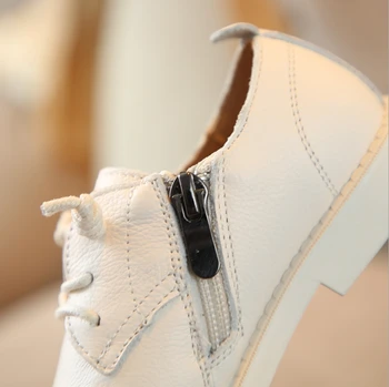 

Boys and girls spring and autumn shoes white leather casual wild single shoes boys performance shoes size 21--37