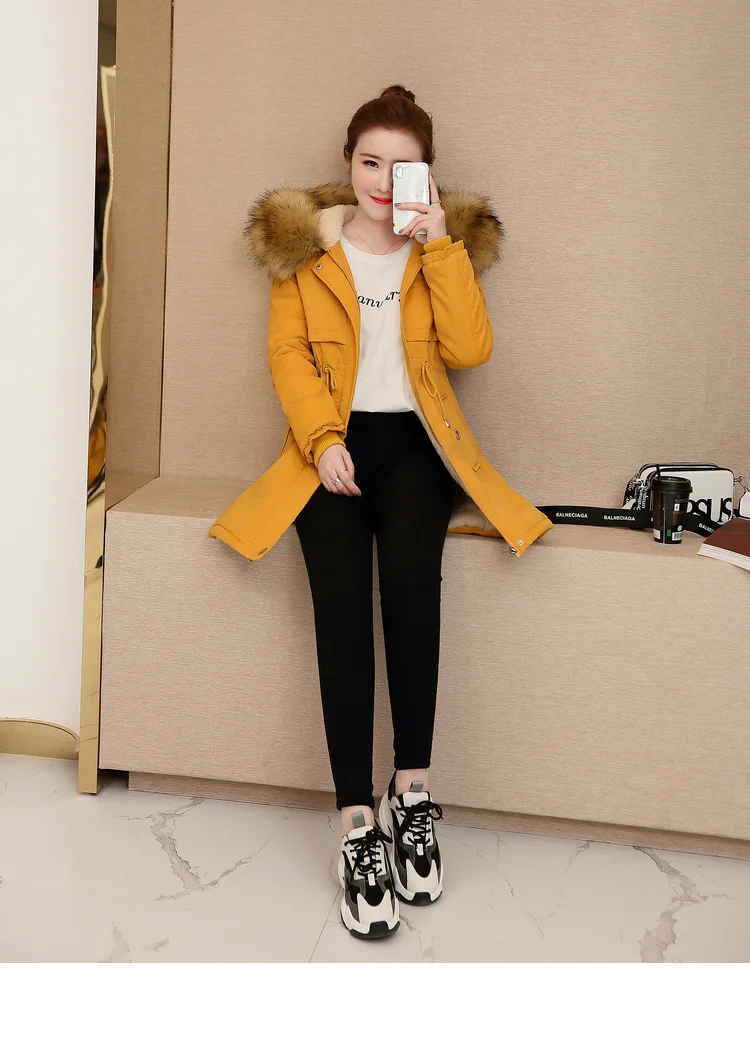 women's cotton coat women's winter jacket in the long section was thin and velvet thickening large size cotton clothing jacket