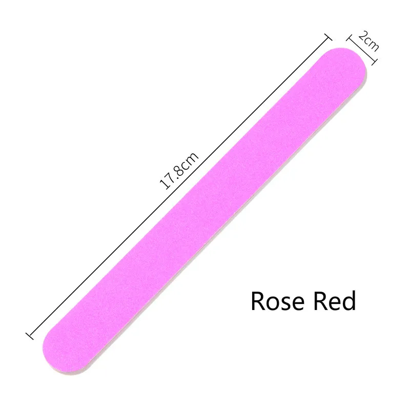 10 шт. Двусторонняя губка пилки для ногтей двухсторонняя шлифовальная панель пилка для ногтей Полировка полосы Маникюрный Инструмент - Цвет: Rose Red