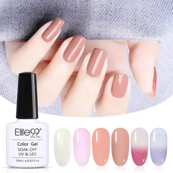 

Elite99 6 Pieces/lot Nail Art Manicure Set Thermal Color Changing Nail Gel Polish Soak Off Pearl Shell UV Nails Gel Varnishes