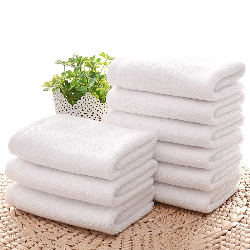 9PCS Towels Fast Drying White Quality Soft Cotton Hotel Face Hand Bath