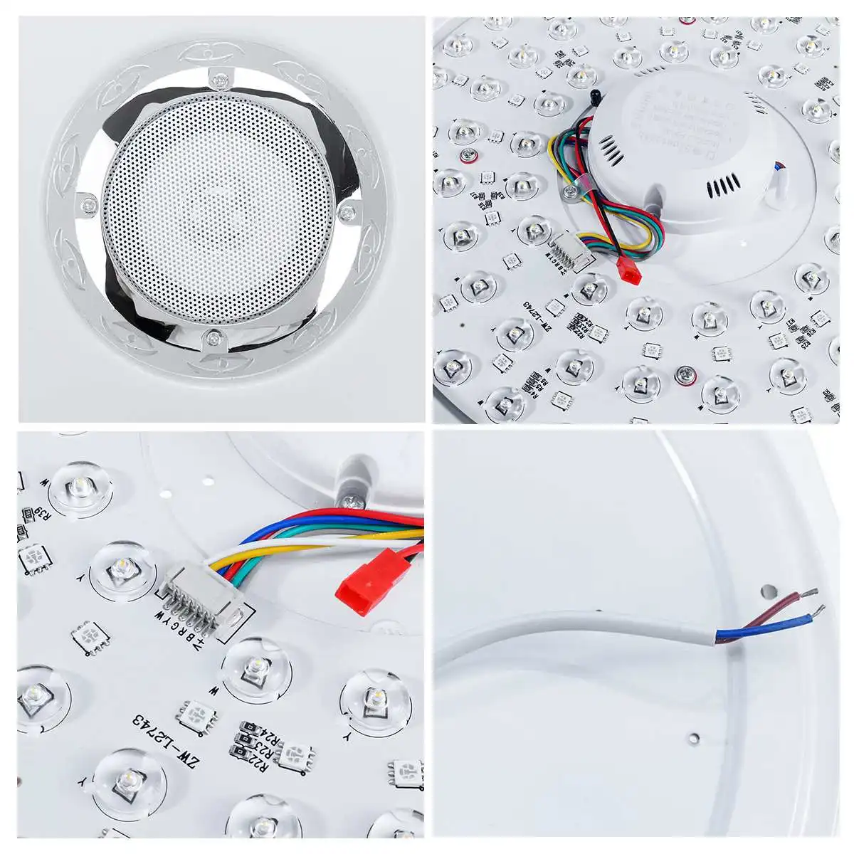 Conduziu a Luz de Teto Luz com Alto-falante Música Moderna wi fi App Controle Remoto Bluetooth Quadrado Lâmpada Teto Inteligente Rgb 36w 72 13 teto 36w 72 wi fi app controle