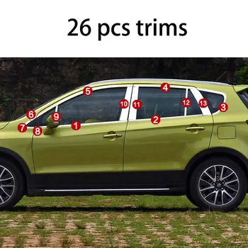 

stainless steel car window trims for suzuki SX4 S-Cross 2013 2014 2015 2016 2017 2018 2nd generation