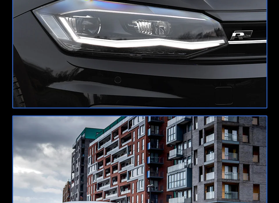 AKD автомобильные стильные фары для VW Polo светодиодный налобный фонарь- Polo Головной фонарь DRL динамический индикатор сигнала Светодиодный дальний и ближний свет
