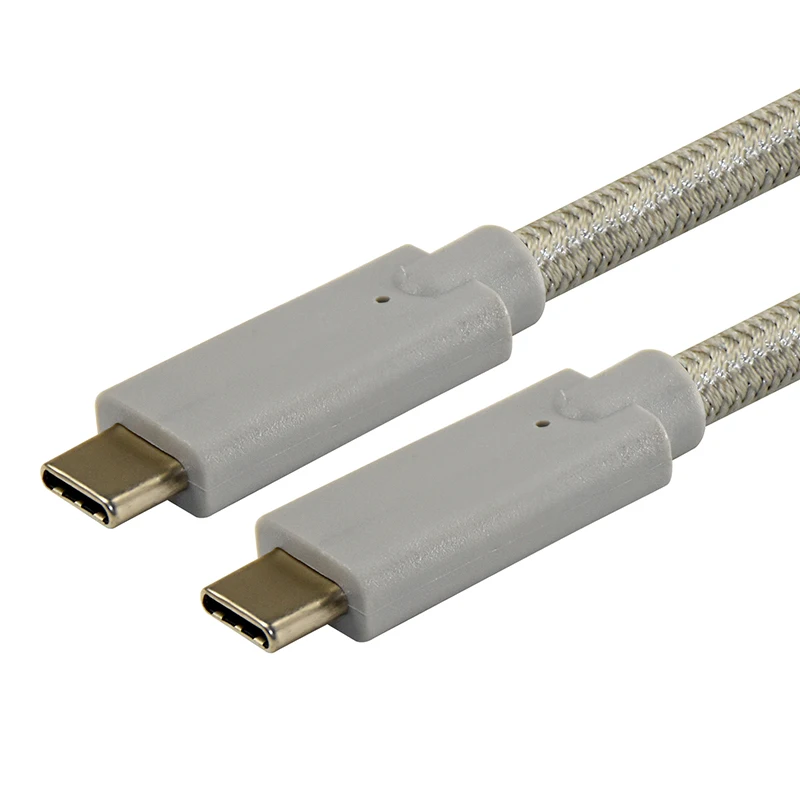 Кабель type-C кабель Gen2 USB C к USB C кабель для быстрой зарядки 3A 5G/10Gbps PD Серебристый Нейлон для ноутбука MacBook pad PC C205
