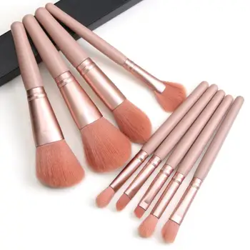 

9pcs Soft Makeup Brush Set Round Barrel Beauty Tool Foundation Brush Repairing Brush Makeup Tool Brush Set
