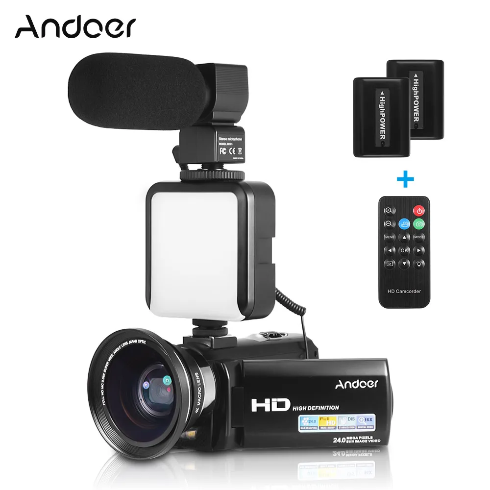 Andoer HDV-201LM 1080P FHD Цифровая видеокамера DV рекордер 24MP 16X цифровой зум 3 0 дюймовый
